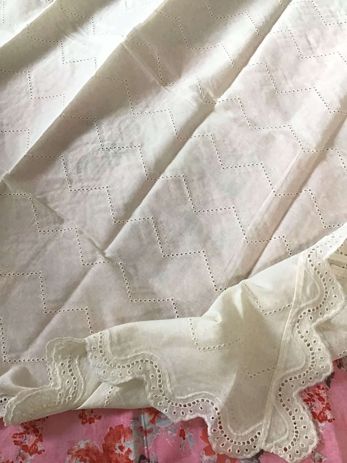 Pure Cotton Printed Embroidered Suit - Pink