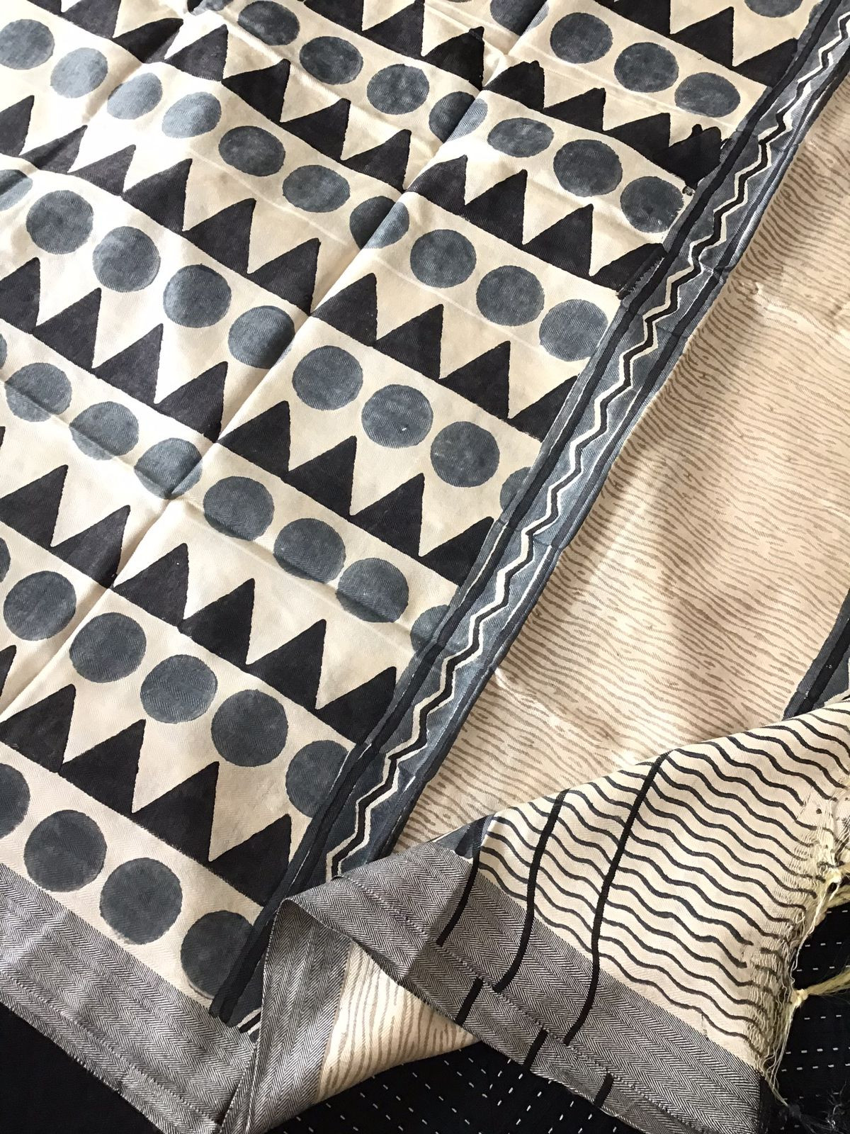 Pure Cotton Silk Pintucks Embroidered Printed Suit - Black