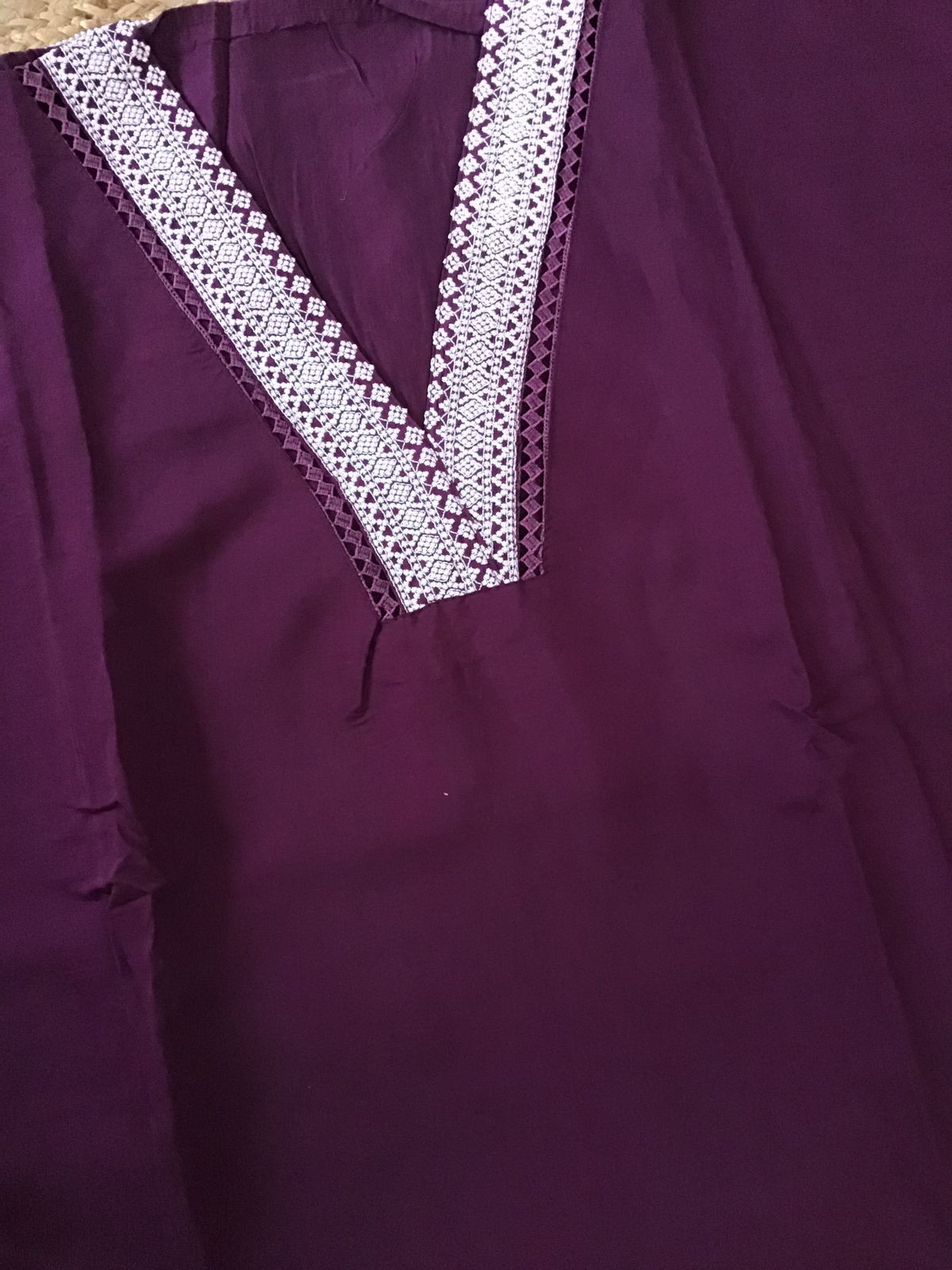 Soft Muslin Silk Embroidered Suit - WINE