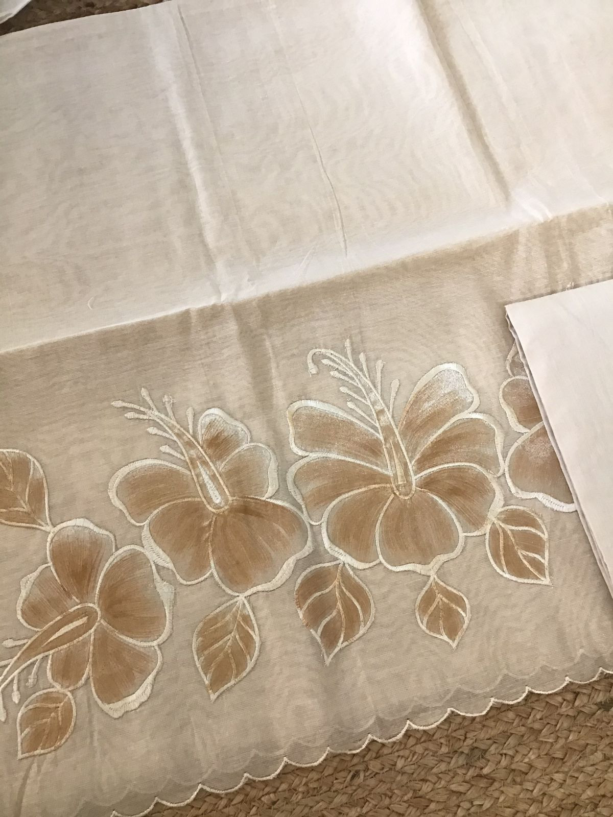 Soft Tissue Chanderi Embroidered Suit - Beige