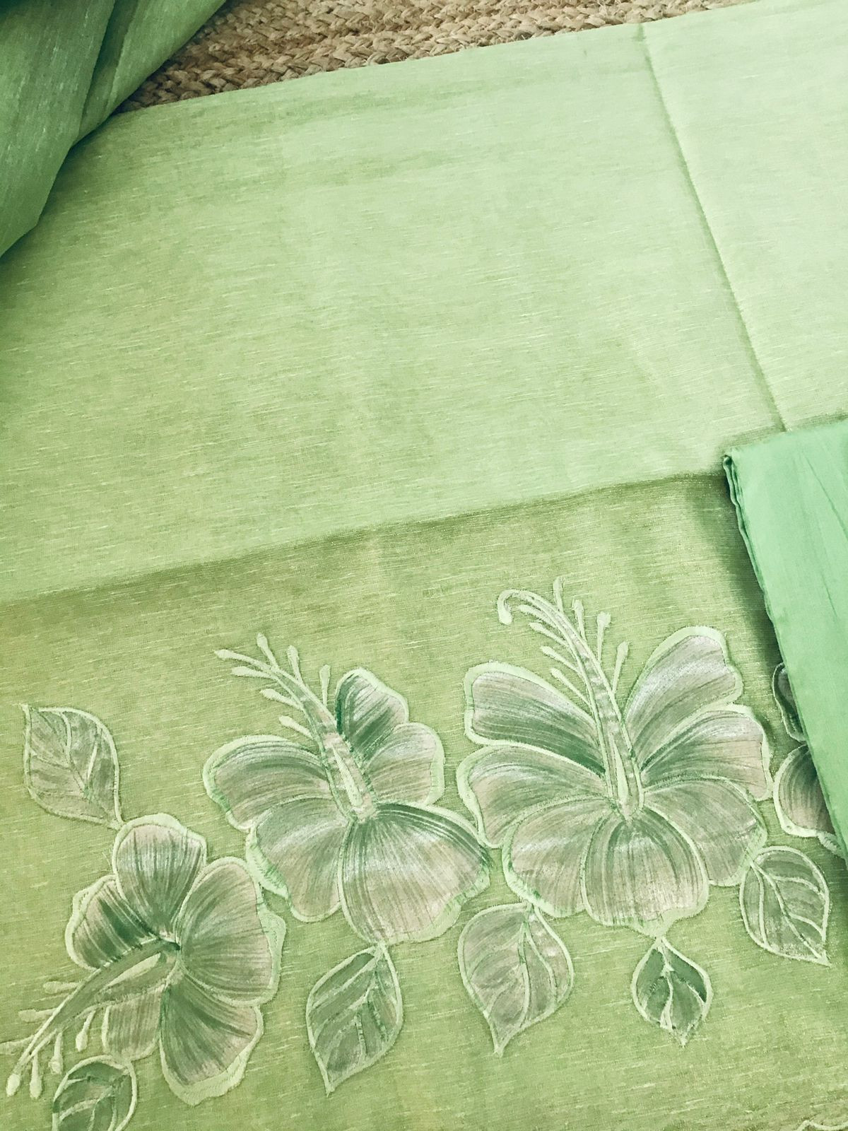 Soft Tissue Chanderi Embroidered Suit - Green