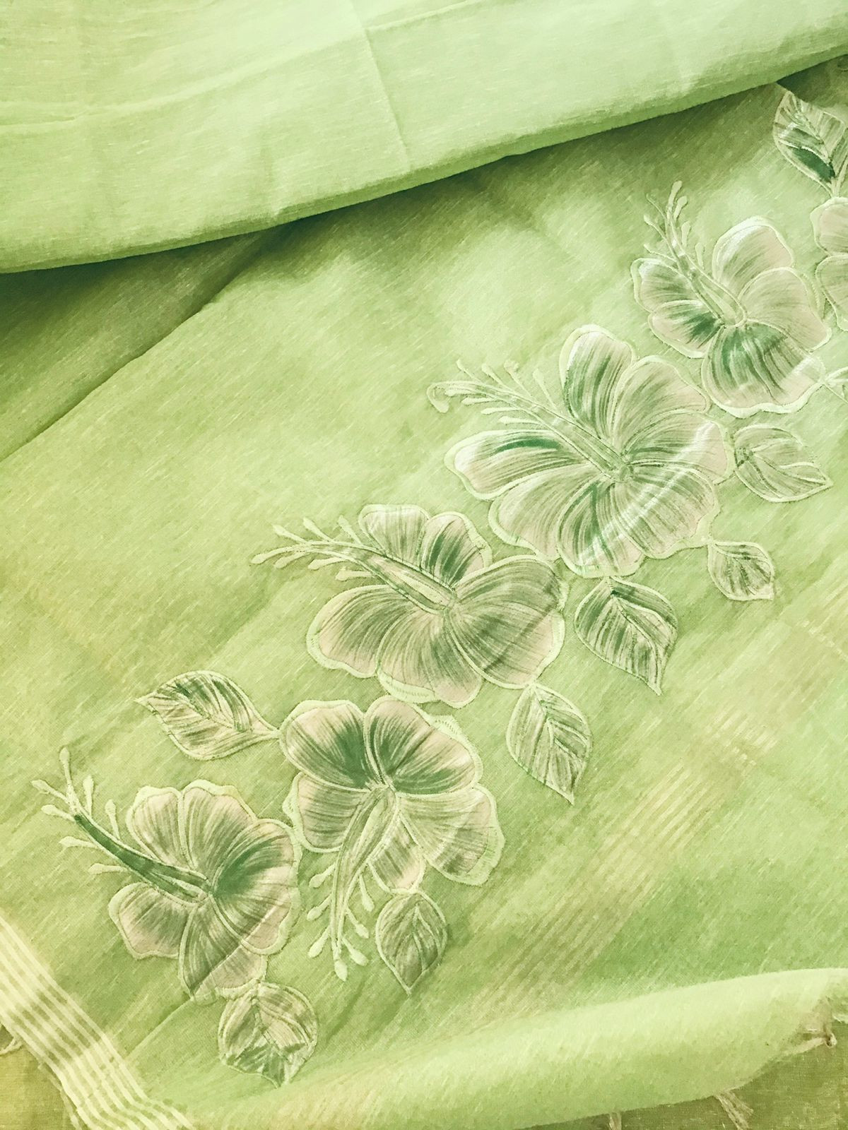Soft Tissue Chanderi Embroidered Suit - Green