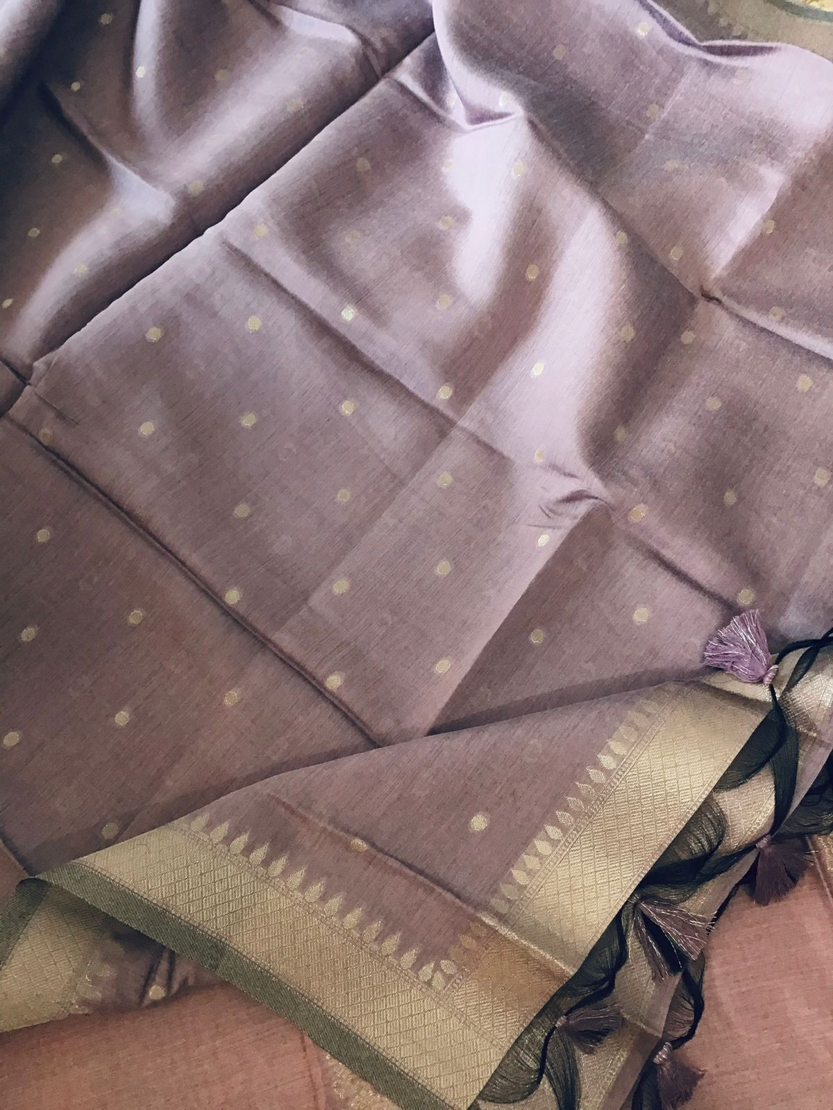 Soft Chanderi Banarasi Weaved Suit - Pink