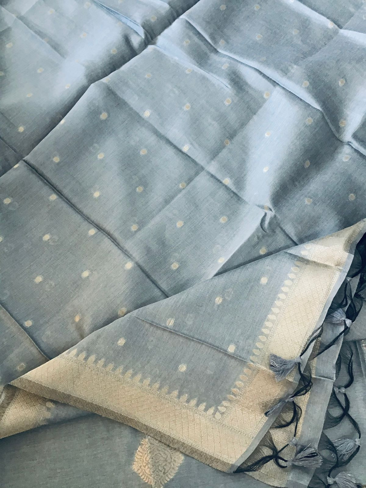 Soft Chanderi Banarasi Weaved Suit - Grey