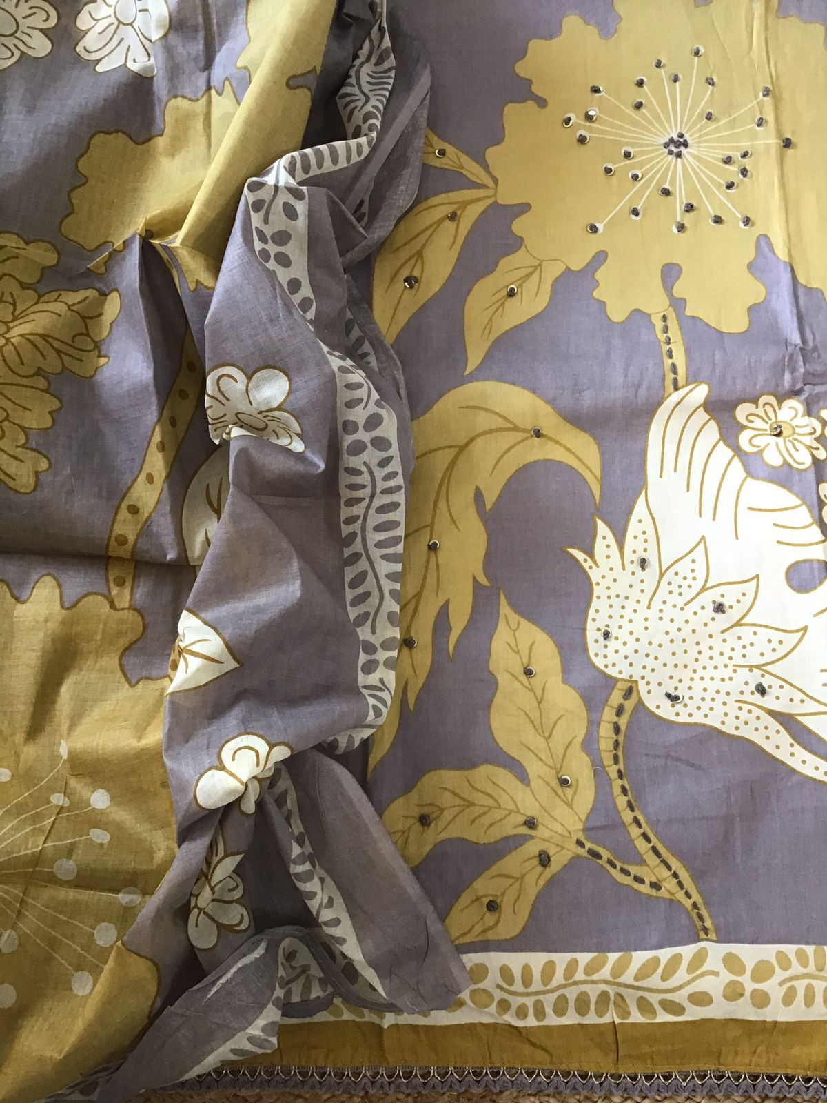 Pure Jaam Cotton Printed Embroidered Suit - Grey