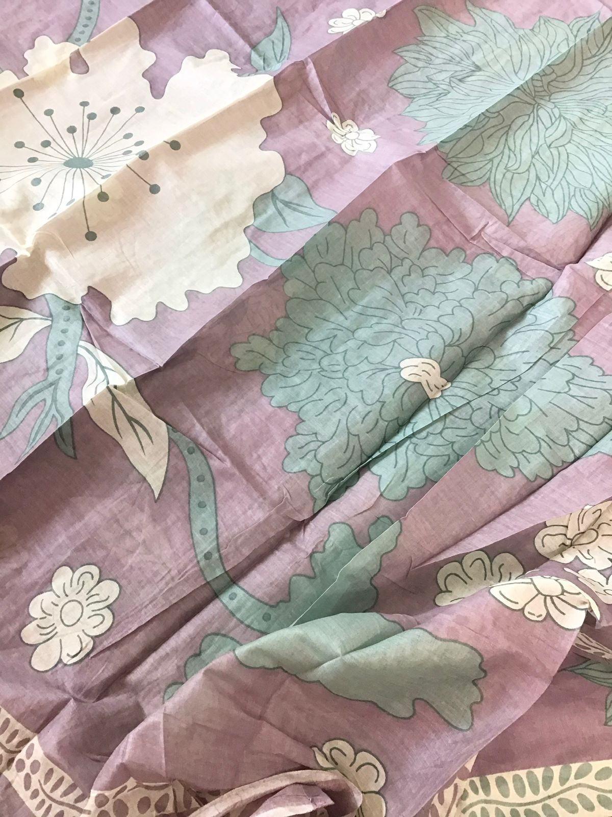 Pure Jaam Cotton Printed Embroidered Suit - Lilac