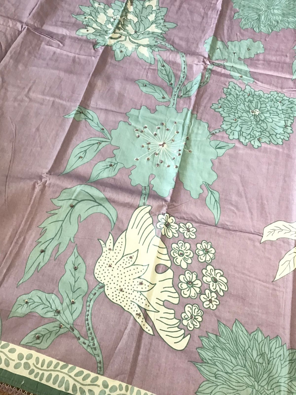 Pure Jaam Cotton Printed Embroidered Suit - Lilac