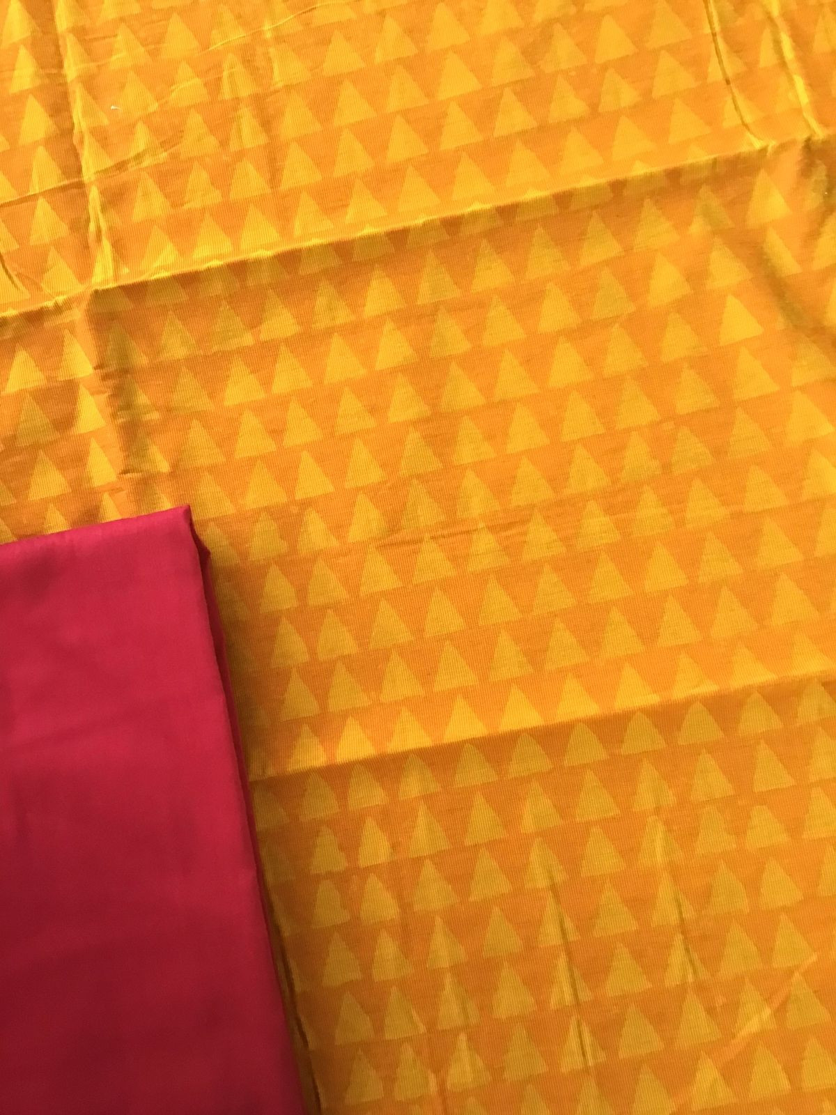 Pure Cotton Silk Printed Suit - Yellow