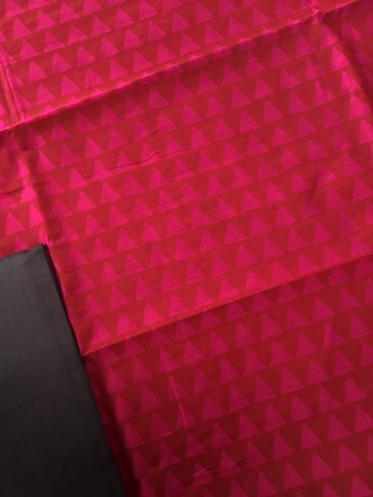 Pure Cotton Silk Printed Suit - Red