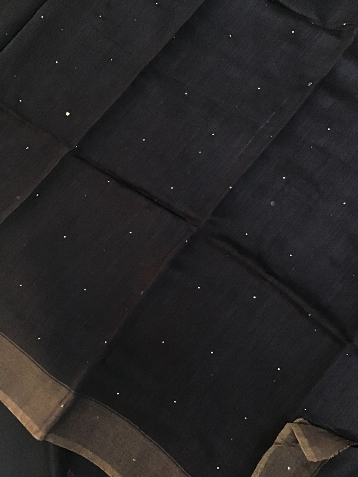 Pure Munga Silk Embroidered Suit - Black