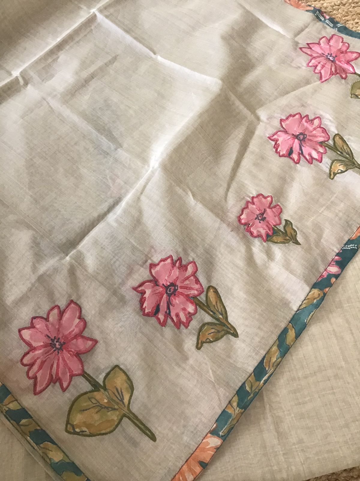 Soft Slub Chanderi Embroidered Suit - Beige