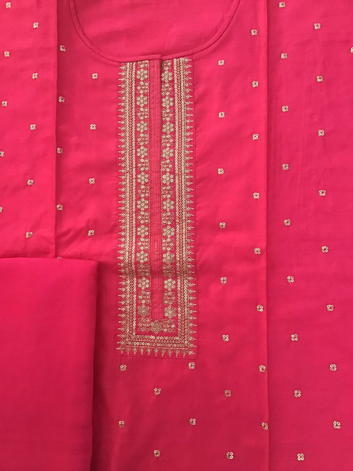 Soft Silk Embroidered Suit - Pink
