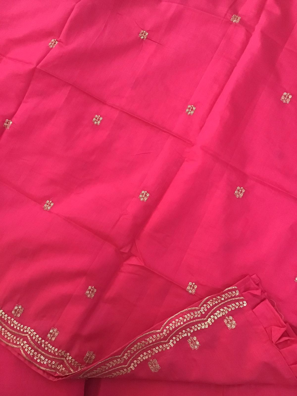 Soft Silk Embroidered Suit - Pink