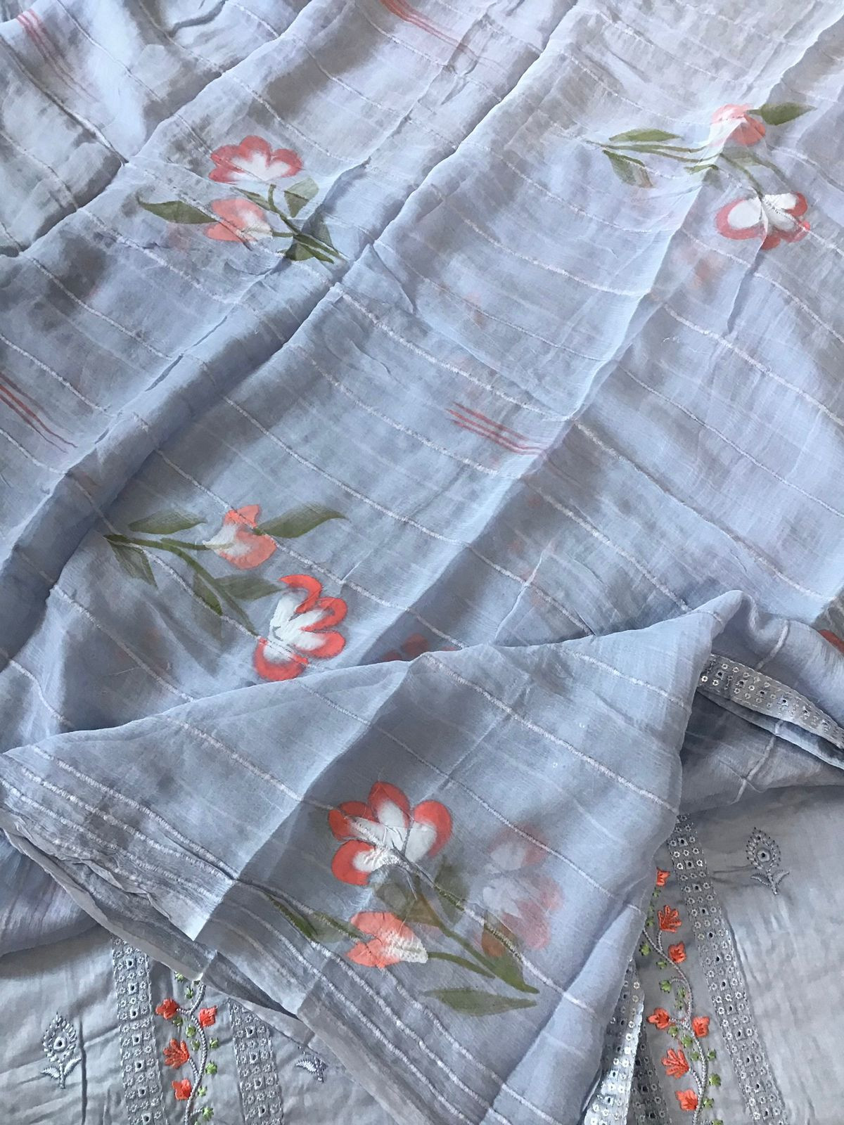 Pure Jaam Cotton Embroidered Suit - Lavender