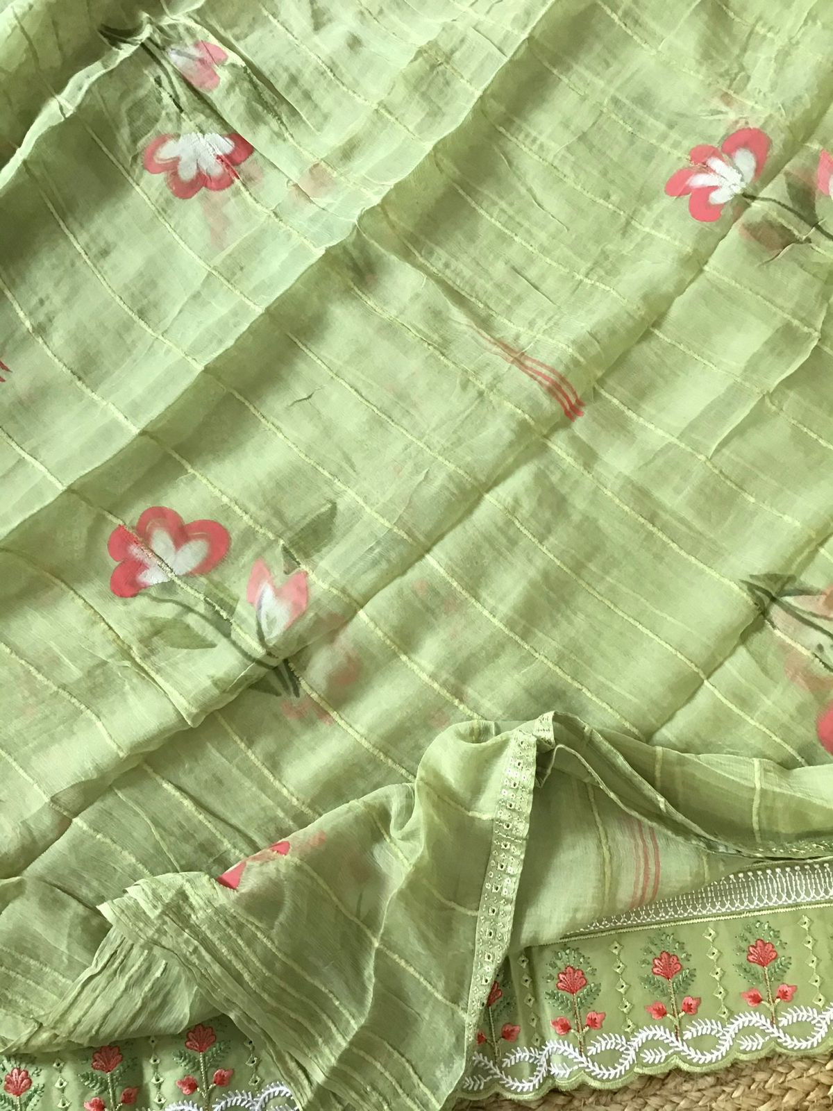 Pure Jaam Cotton Embroidered Suit - Green