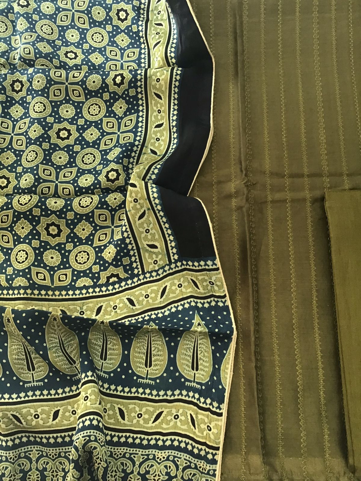 Pure Chanderi Embroidered Suit - Green