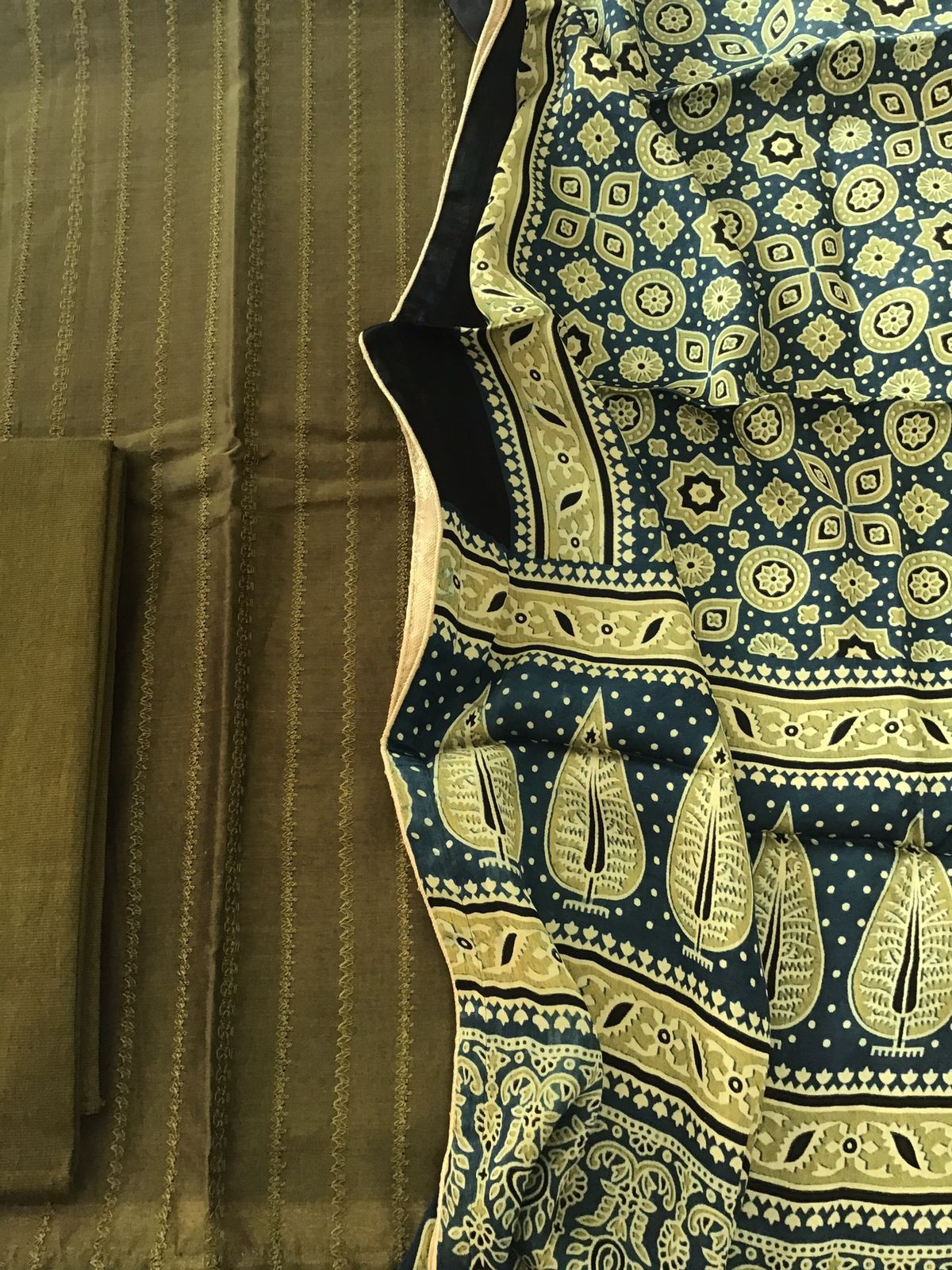 Pure Chanderi Embroidered Suit - Green