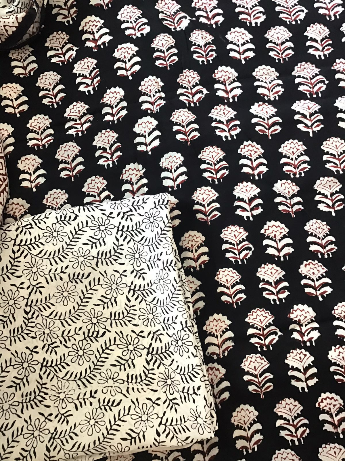 Pure Fine Crepe Silk Bagh Printed Suit - Black