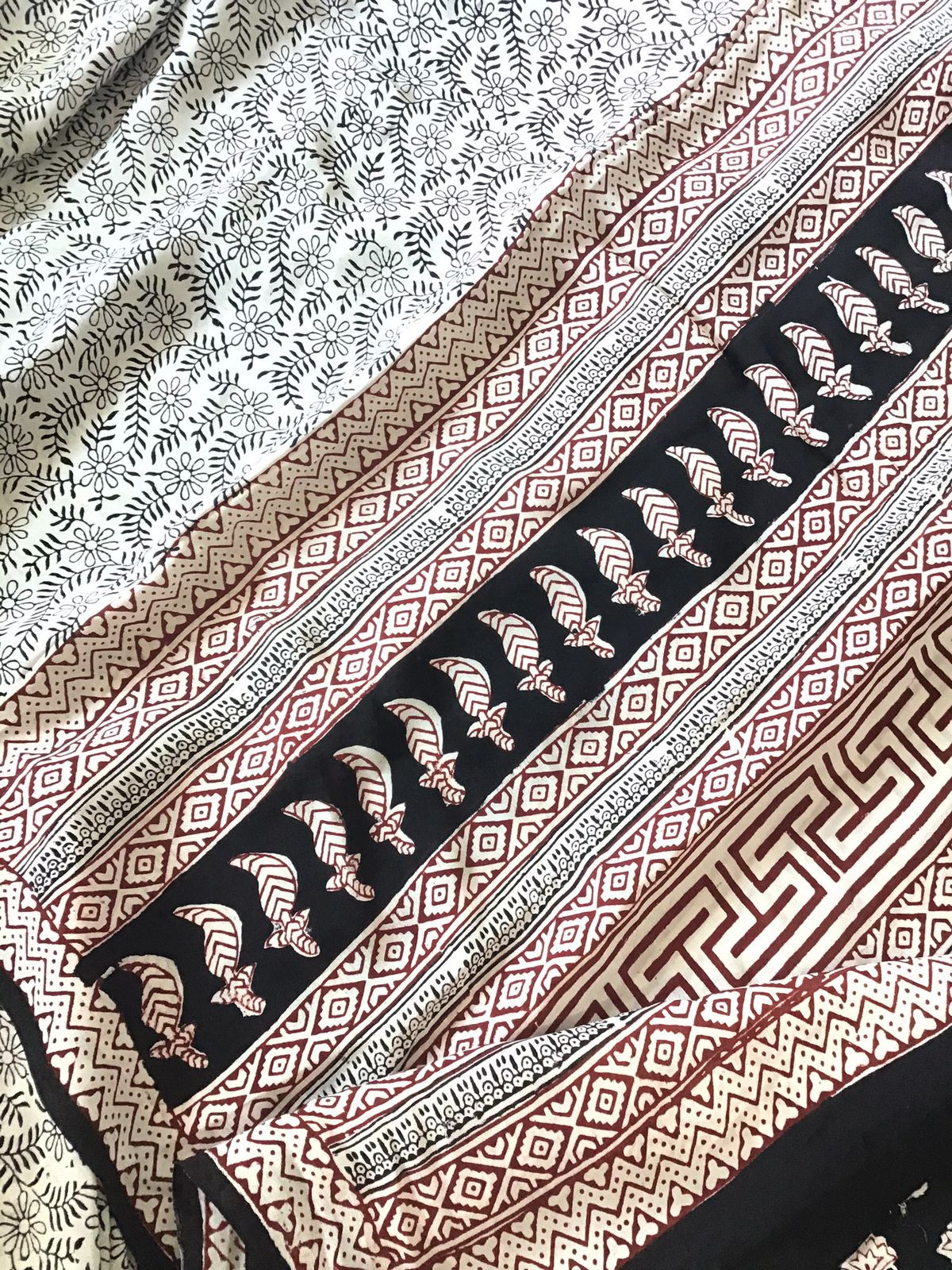 Pure Fine Crepe Silk Bagh Printed Suit - Black