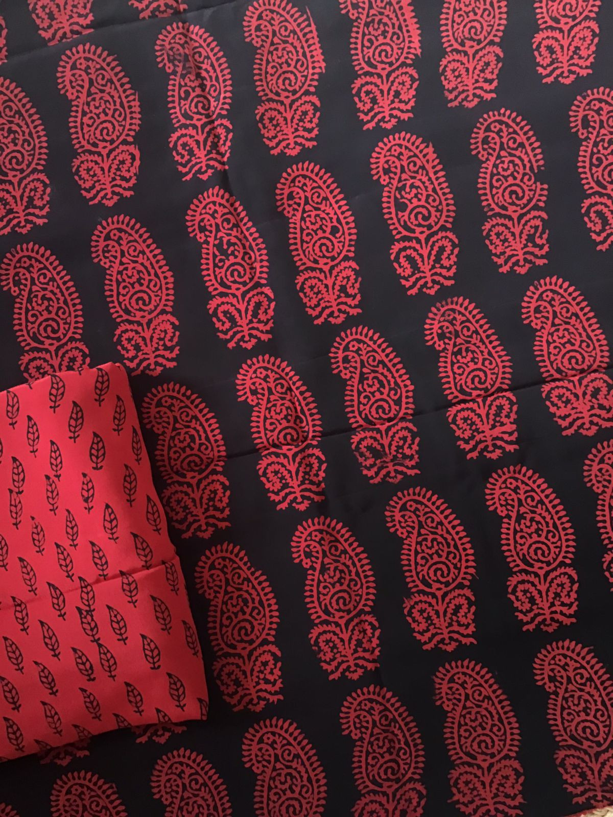 Pure Fine Crepe Silk Bagh Printed Suit - Black