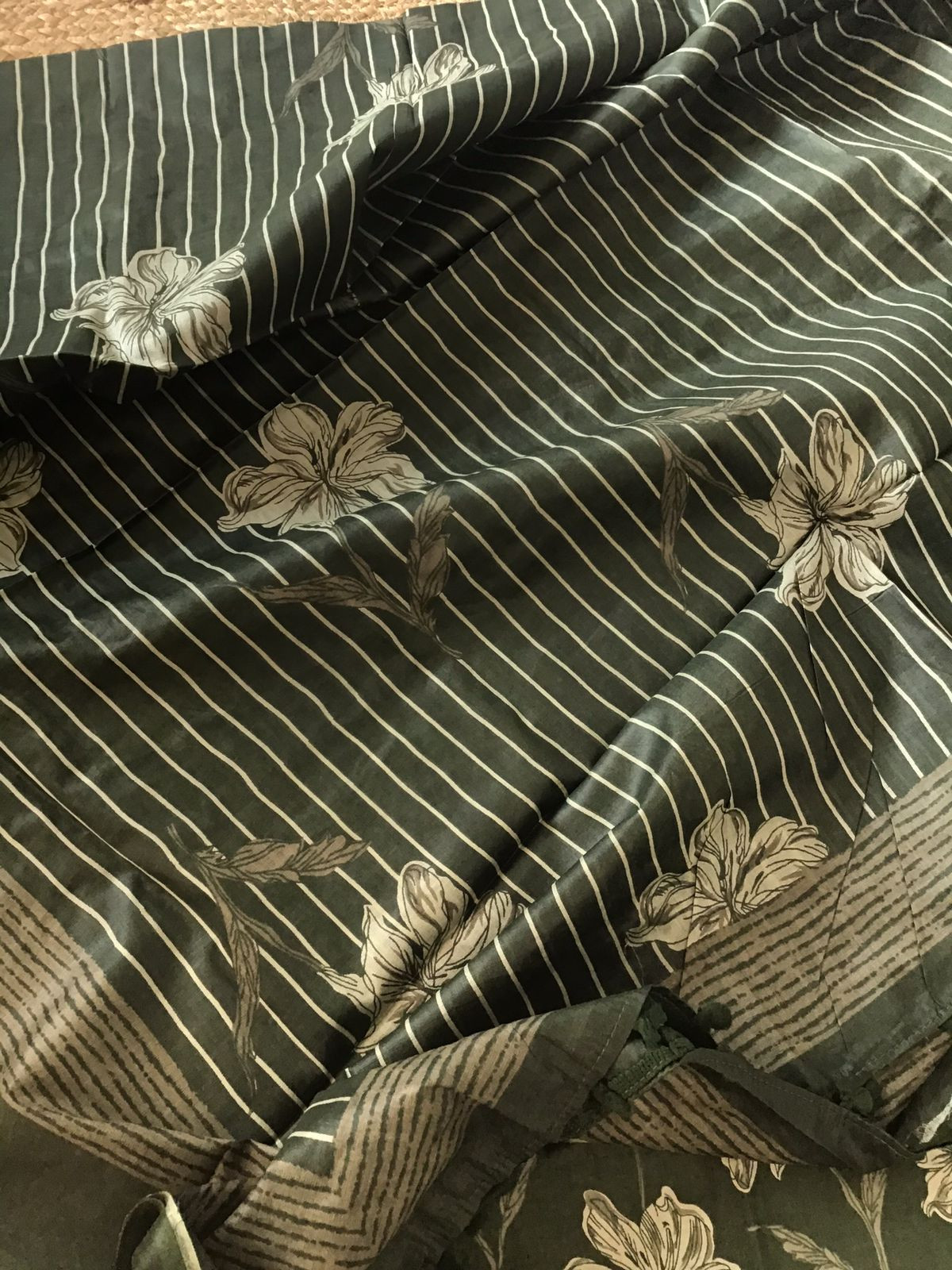 Pure Cotton Printed Embroidered Suit - Green