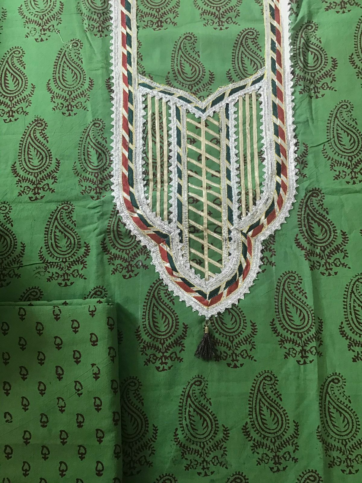 Pure Cotton Bagh Printed Embroidered Suit - Green