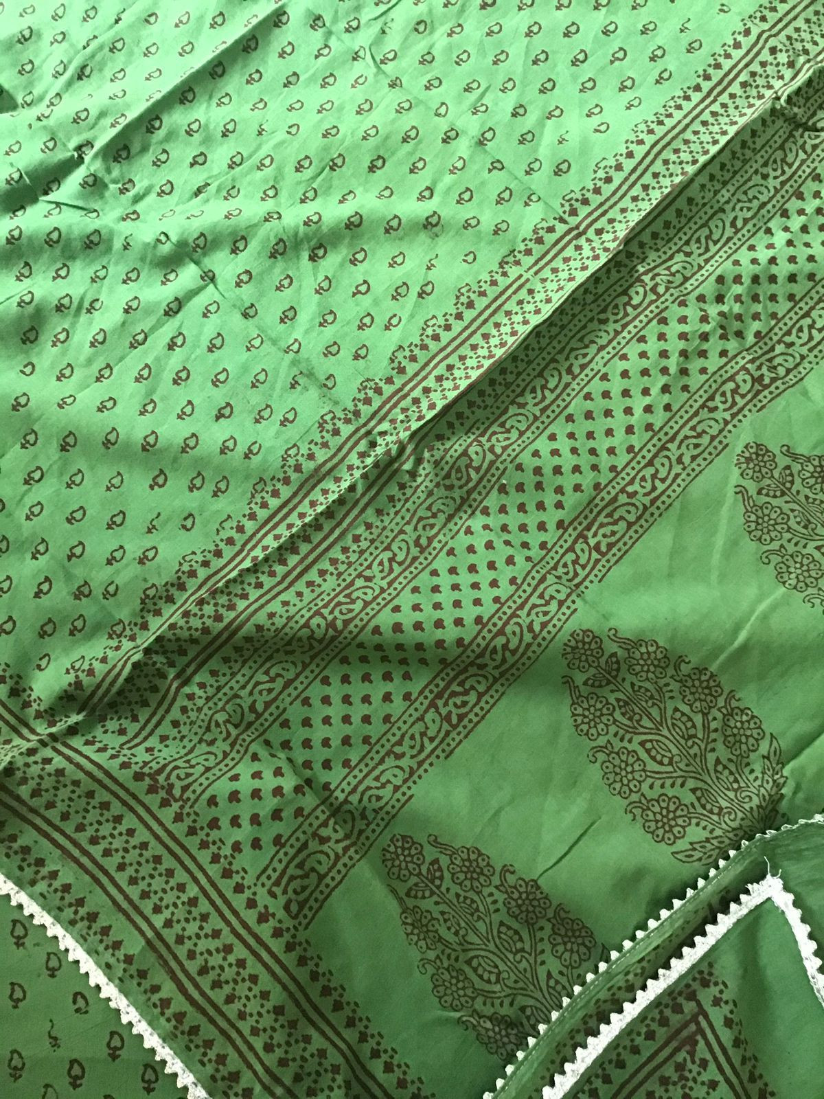 Pure Cotton Bagh Printed Embroidered Suit - Green