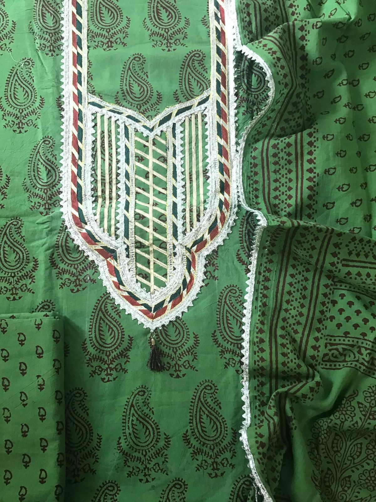 Pure Cotton Bagh Printed Embroidered Suit - Green