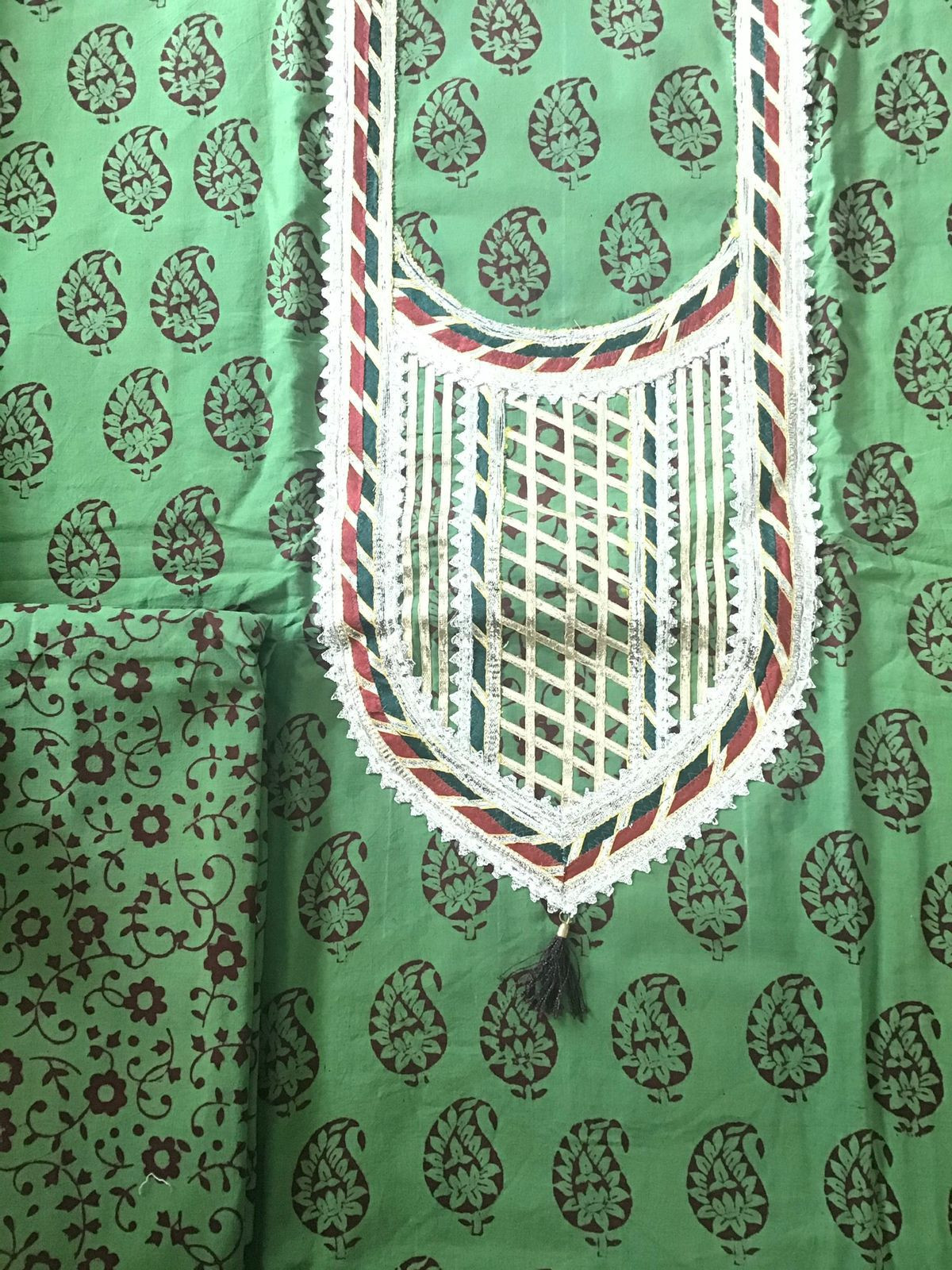 Pure Cotton Bagh Printed Embroidered Suit - Green