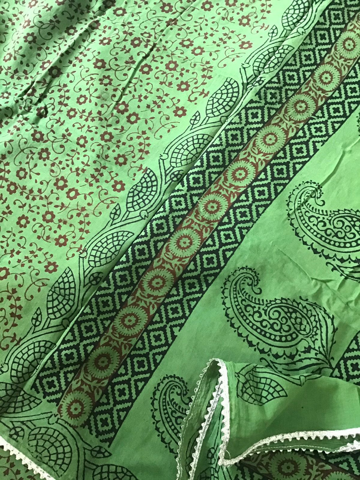 Pure Cotton Bagh Printed Embroidered Suit - Green