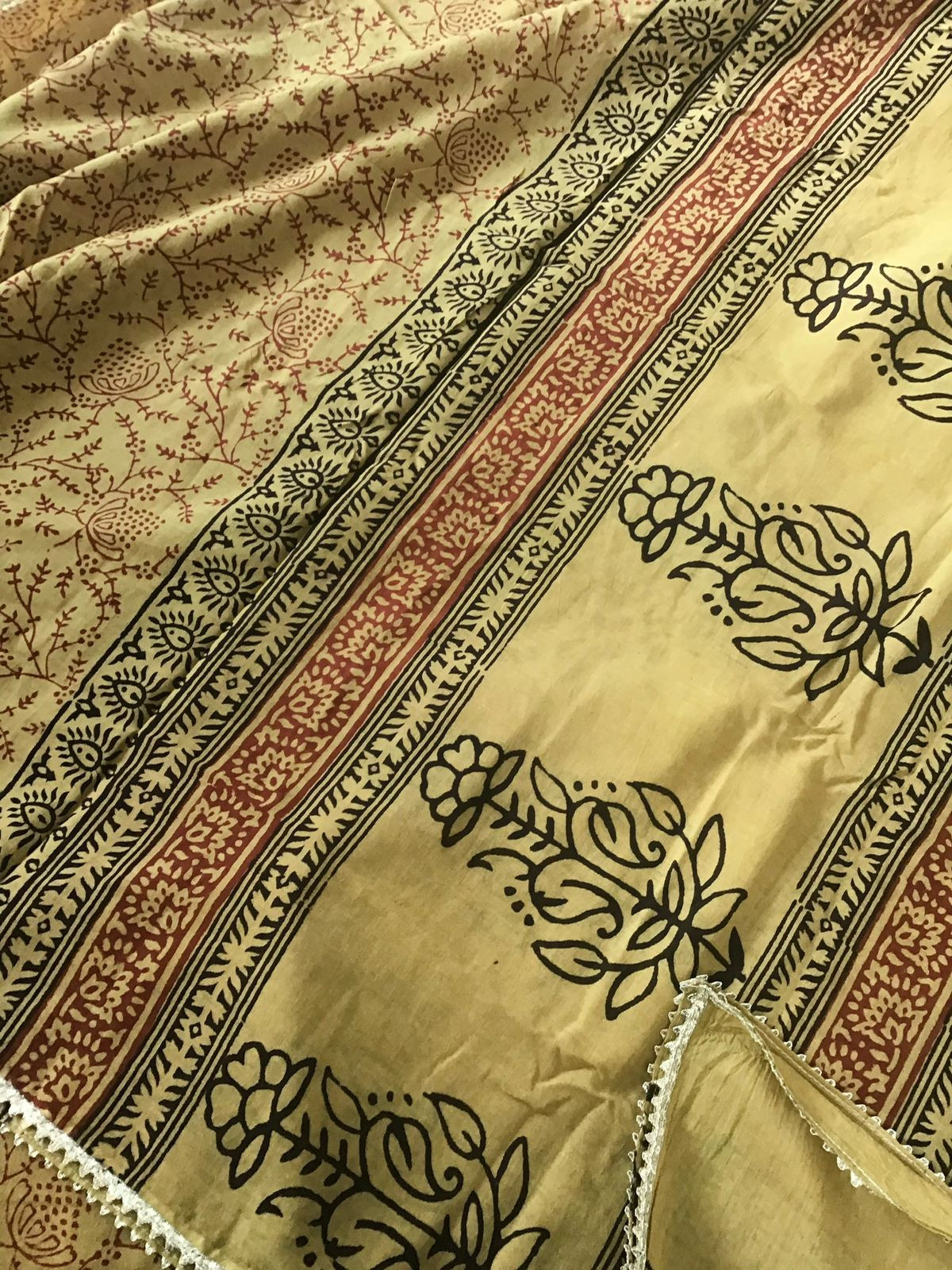 Pure Cotton Bagh Printed Embroidered Suit - Mustard Yellow