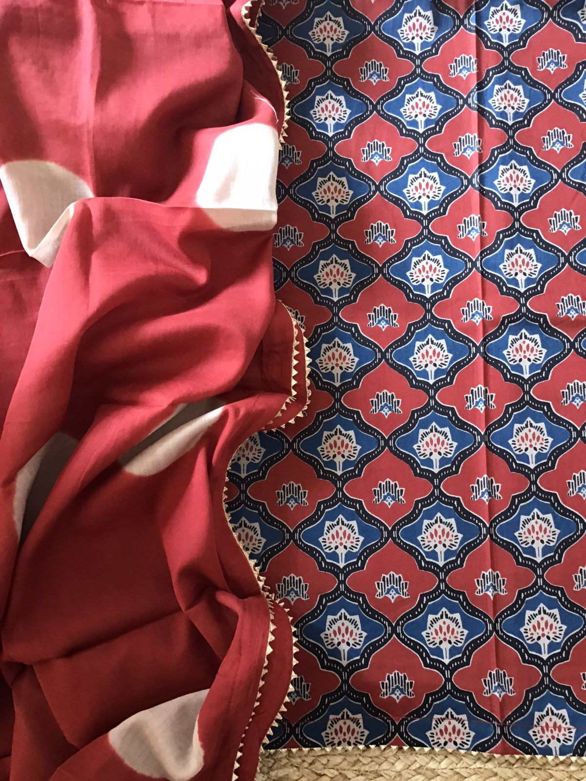 Pure Fine Cotton Printed Suit - Maroon