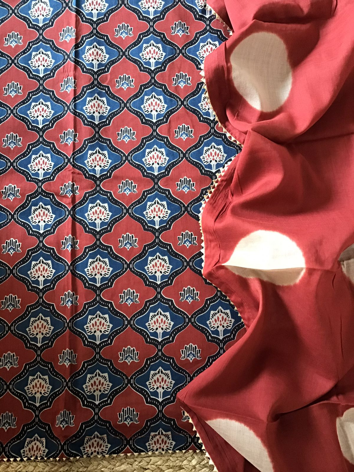 Pure Fine Cotton Printed Suit - Maroon