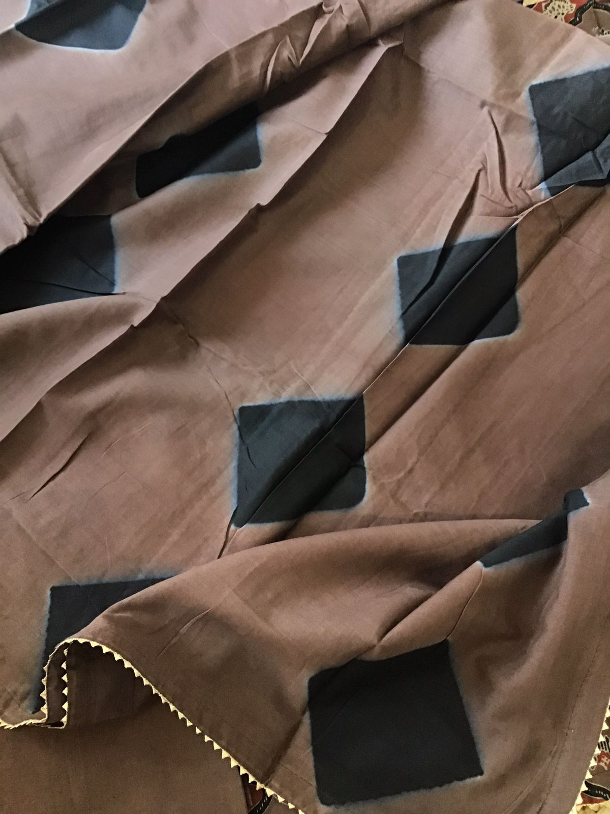 Pure Fine Cotton Printed Suit - Brown