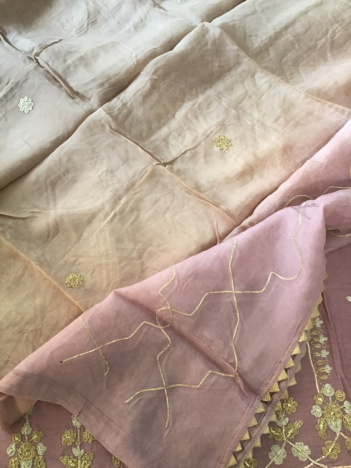 Pure Chanderi Embroidered Suit - Onion Pink