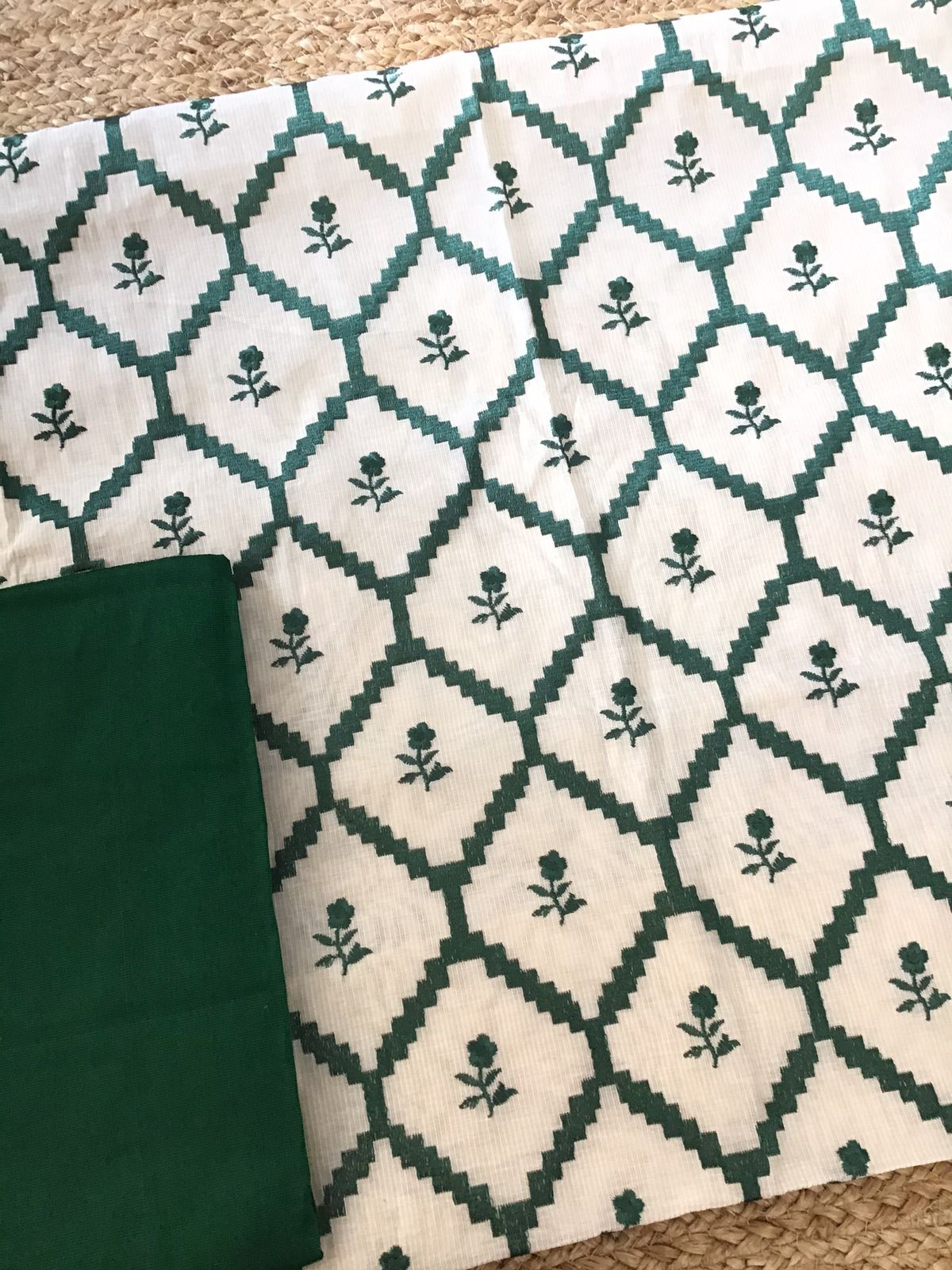 Pure Maheshwari Embroidered Suit - Offwhite