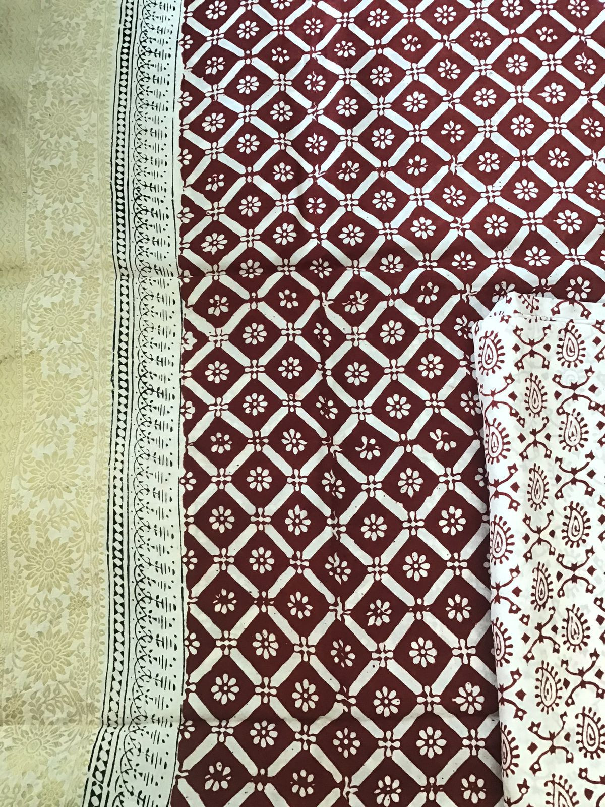 Soft Dola Silk Bagh Printed Banarasi Weaved Suit - Maroon