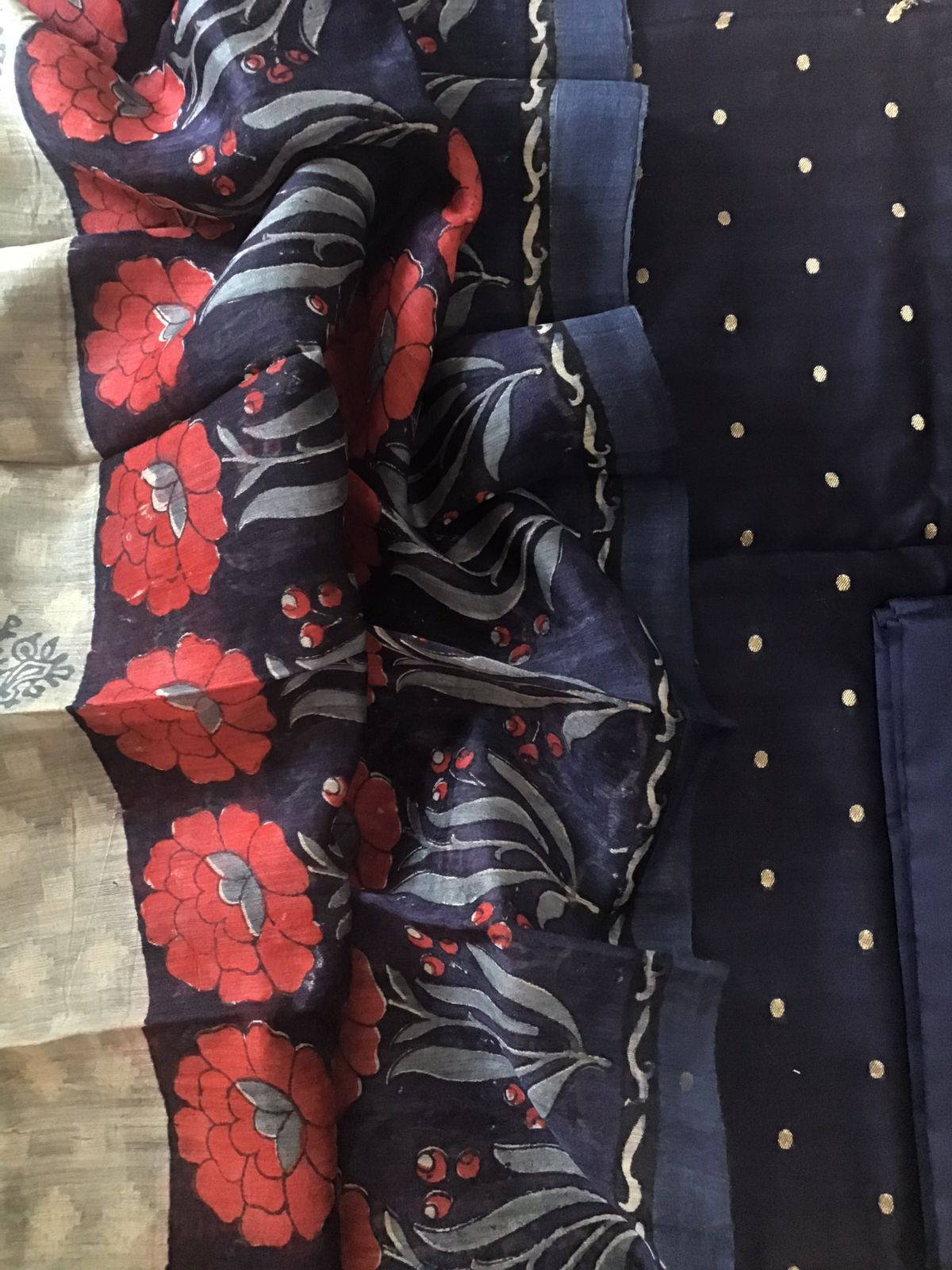 Pure Chanderi Banarasi Weaved Printed Suit - Blue