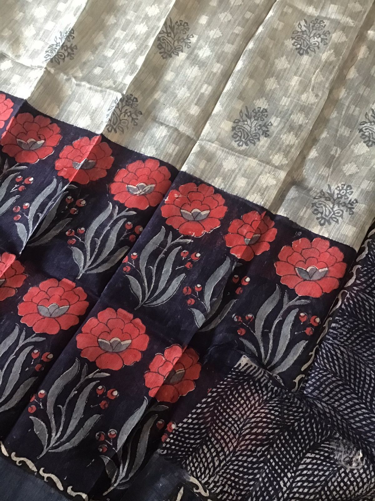 Pure Chanderi Banarasi Weaved Printed Suit - Blue