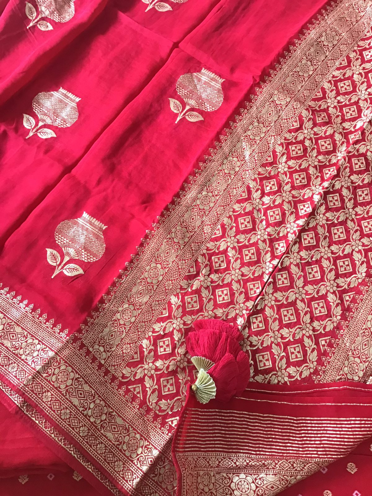 Soft Dola Silk Banarasi Weaved Suit - Pink