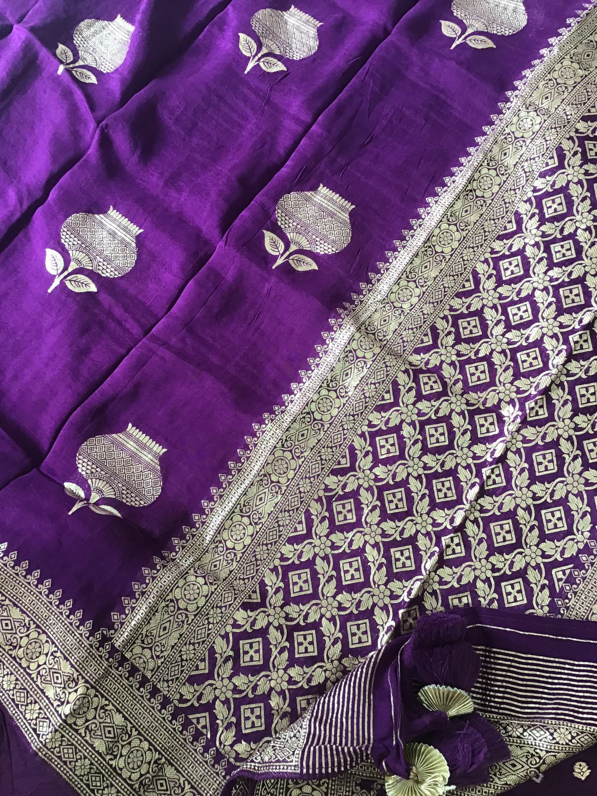 Soft Dola Silk Banarasi Weaved Suit - Violet