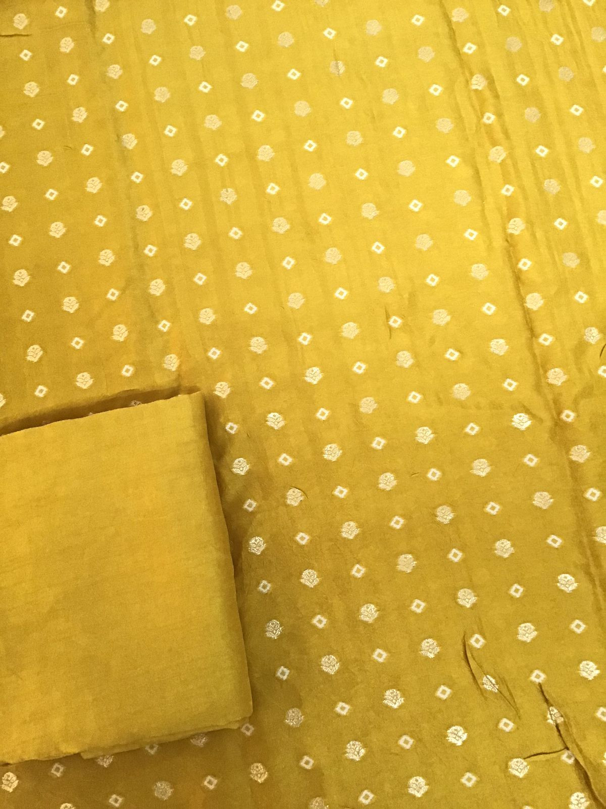 Soft Dola Silk Banarasi Weaved Suit - Yellow