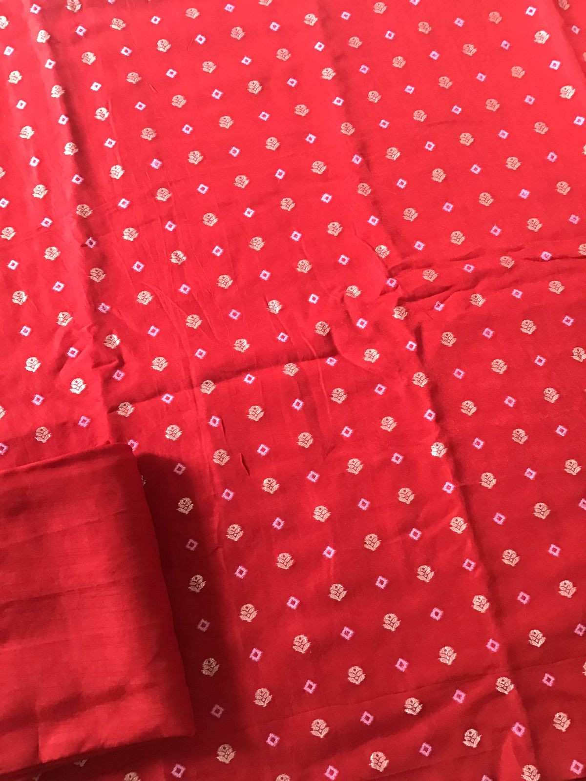 Soft Dola Silk Banarasi Weaved Suit - Red