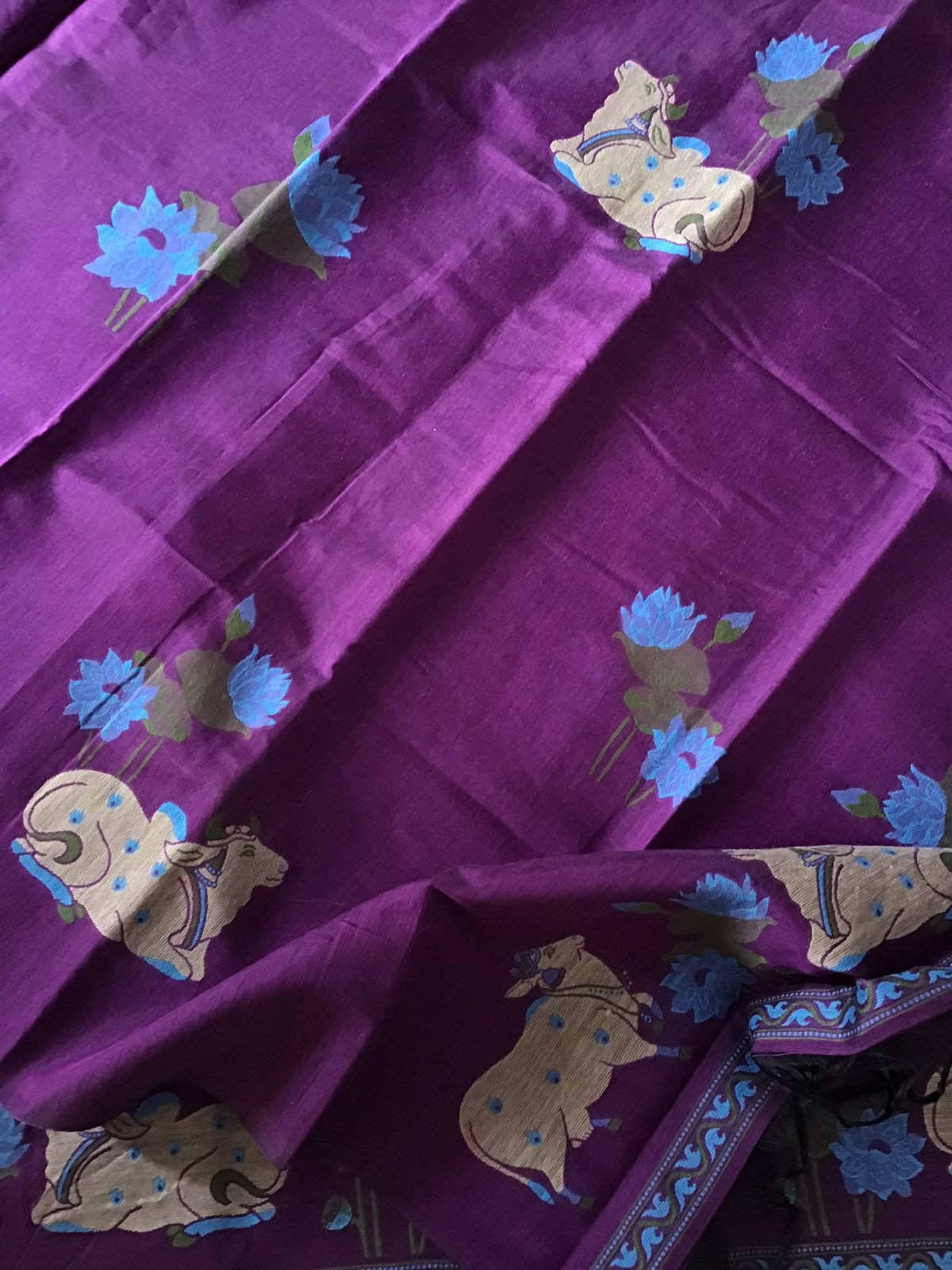 Soft Slub Chanderi - Jamdani Weaved Suit - Purple