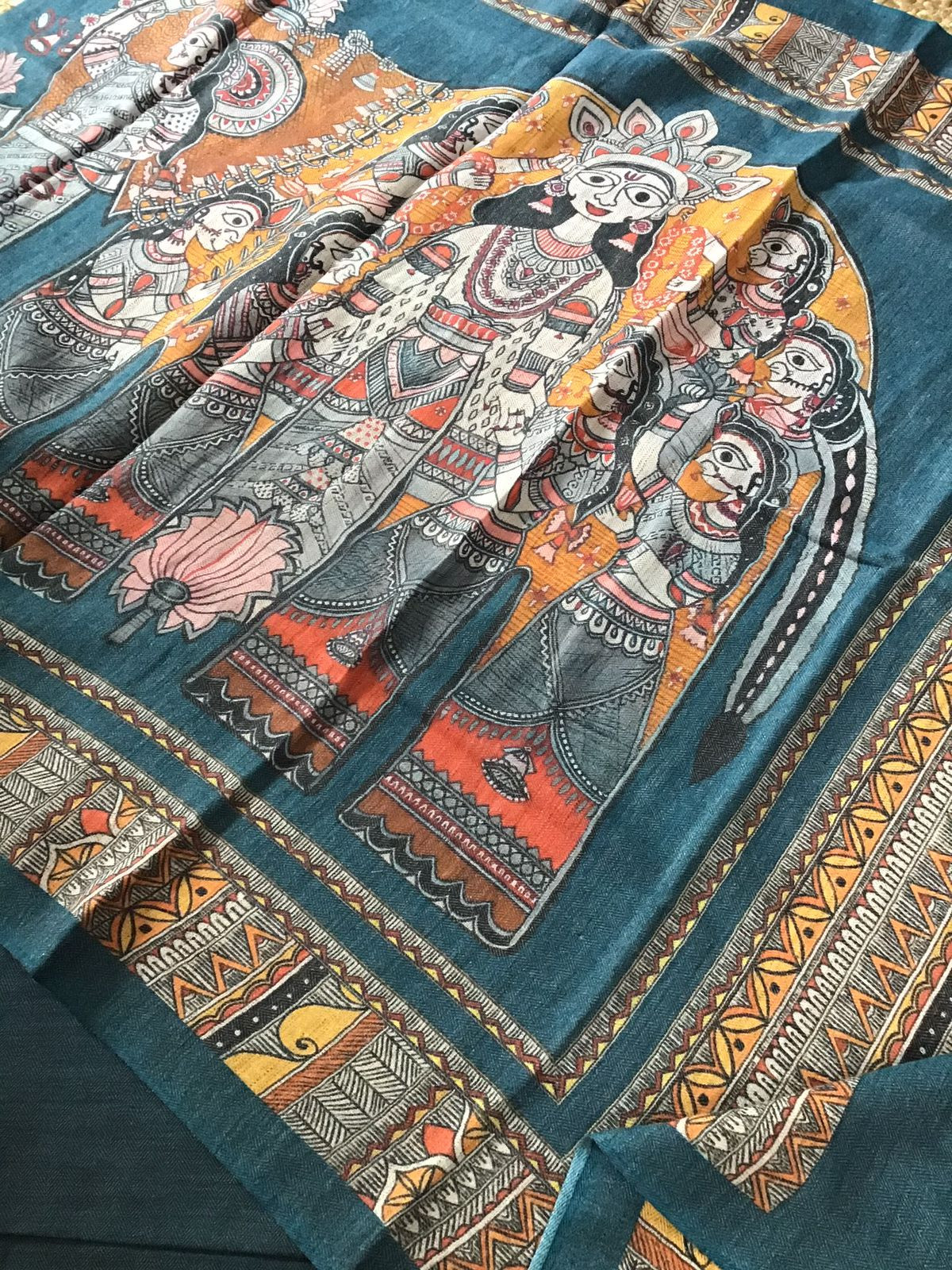 Pure Woollen Basbara Cotton Silk Printed Suit - Blue