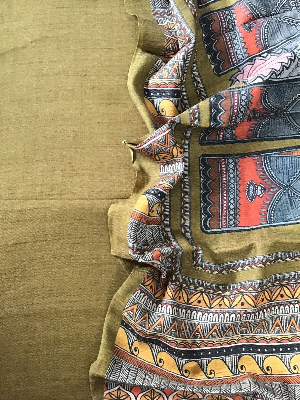 Pure Woollen Basbara Cotton Silk Printed Suit - Yellow