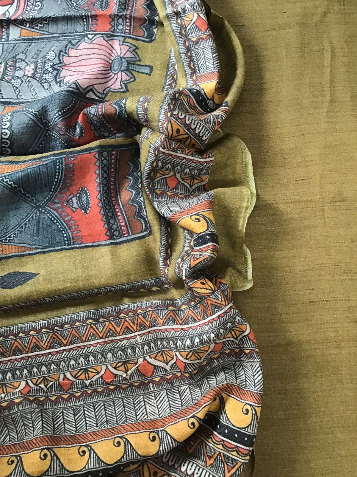 Pure Woollen Basbara Cotton Silk Printed Suit - Yellow