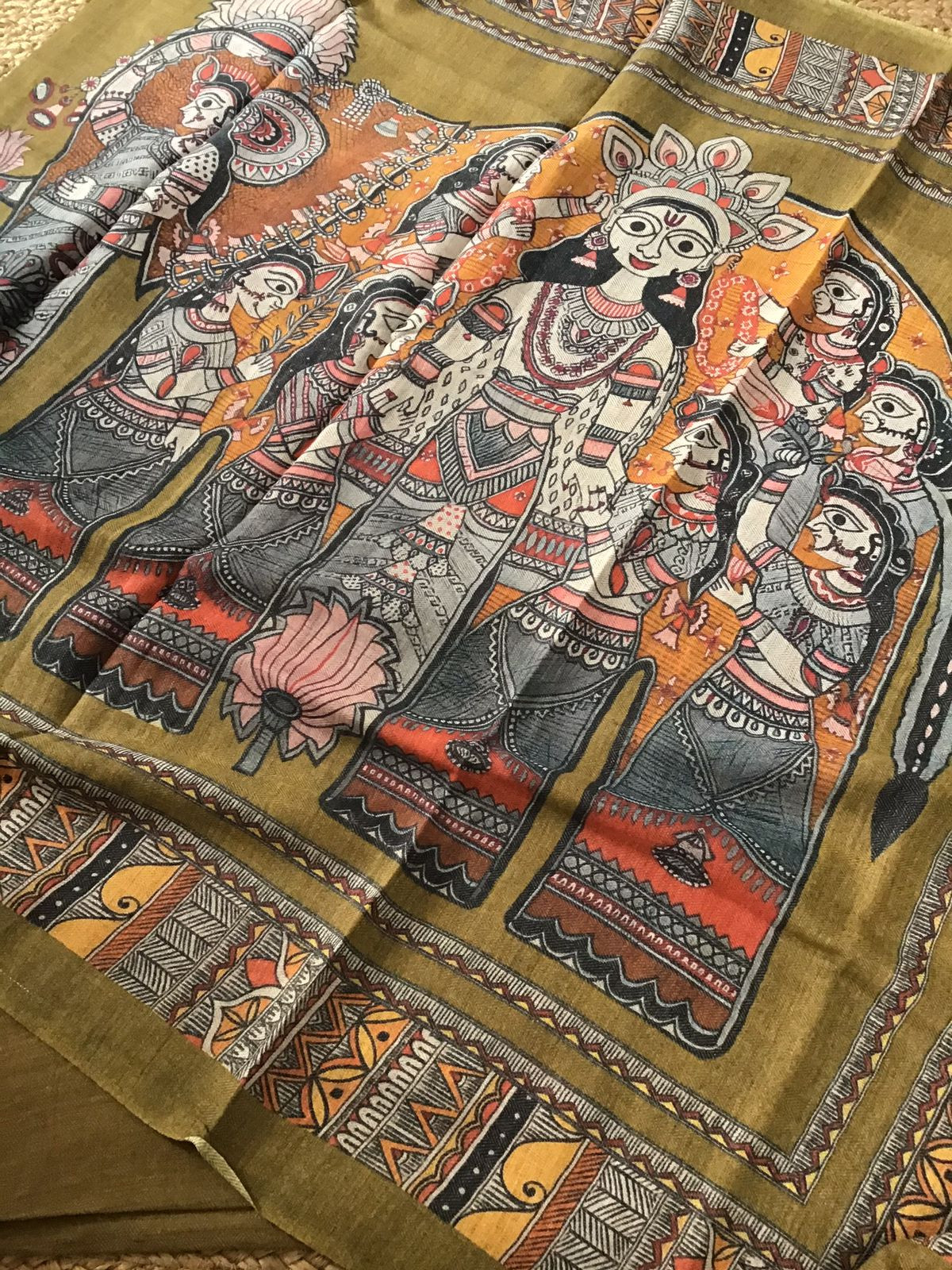 Pure Woollen Basbara Cotton Silk Printed Suit - Yellow