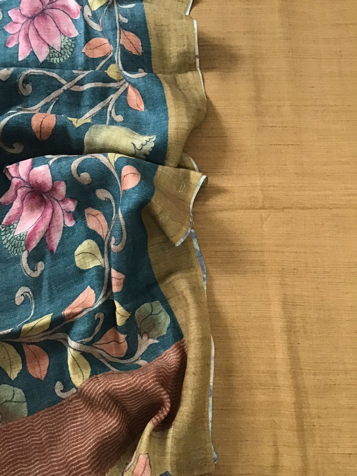 Pure Woollen Basbara Cotton Silk Printed Suit - Yellow