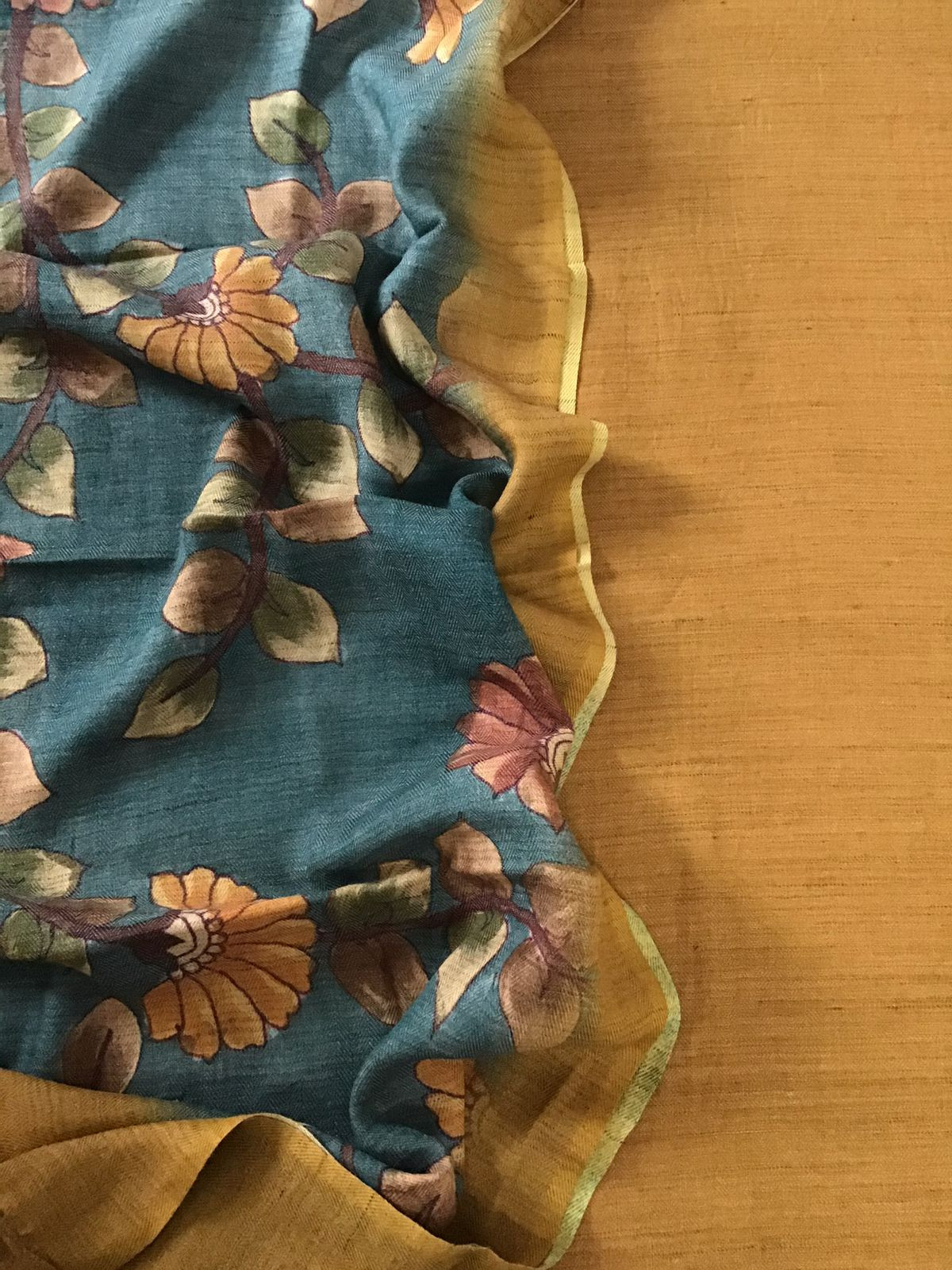 Pure Woollen Basbara Cotton Silk Printed Suit - Yellow